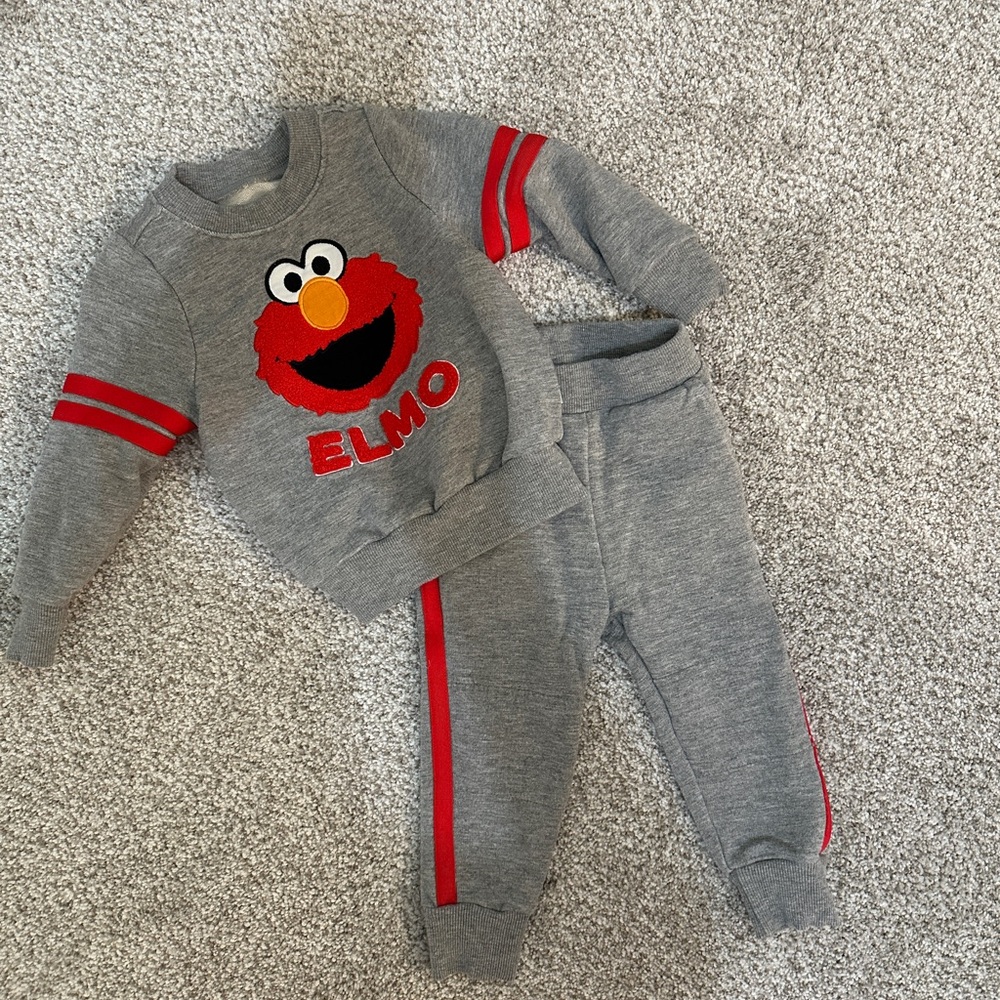 Little Sleepies Gray and Red Elmo Set